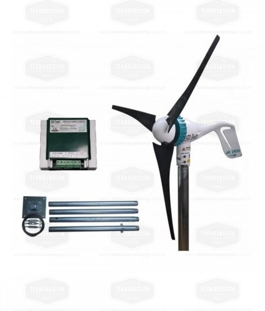 İSTA-BREEZE 500 W 12-24 V Rüzgar Türbini Air Speed +  Hibrit Şarj Kontrol Cihazı + Direk Seti