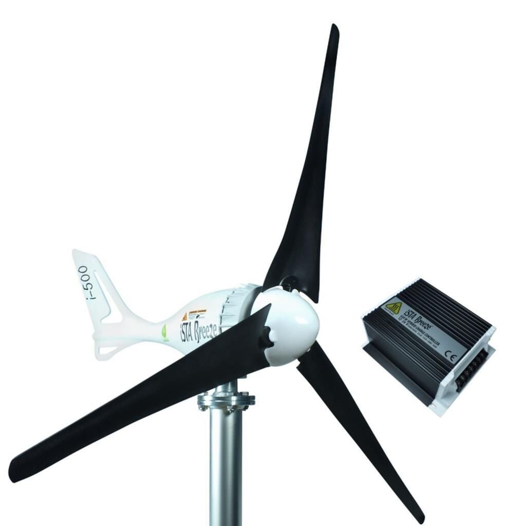 İ-500 WATT 12V/24Volt Wind Turbine + Hybrid Charge Controller Wind Turbine Set
