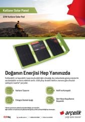 Arçelik ARCLK-FSP-20W Taşınabilir Güneş Paneli