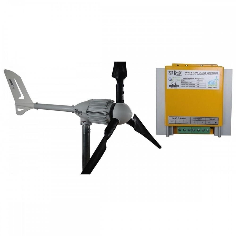İ-1000 WATT 24 V Wind Turbine + Hybrid Charge Controller Wind Turbine Set