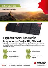 Arçelik ARCLK-FSB-100W 4 KatlanırTaşınabilir Güneş Paneli
