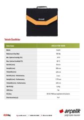 Arçelik ARCLK-FSB-100W 4 KatlanırTaşınabilir Güneş Paneli