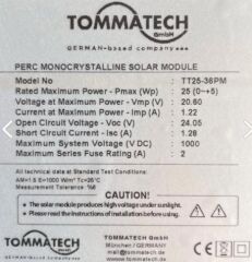 TOMMATECH 12 W WATT 12 V Monkristal Güneş Paneli-Solar Panel