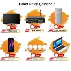 Güneş Enerjisi Solar Paketi 3kva İnverter 400 watt Güneş Paneli 200 Amper Jel Akü