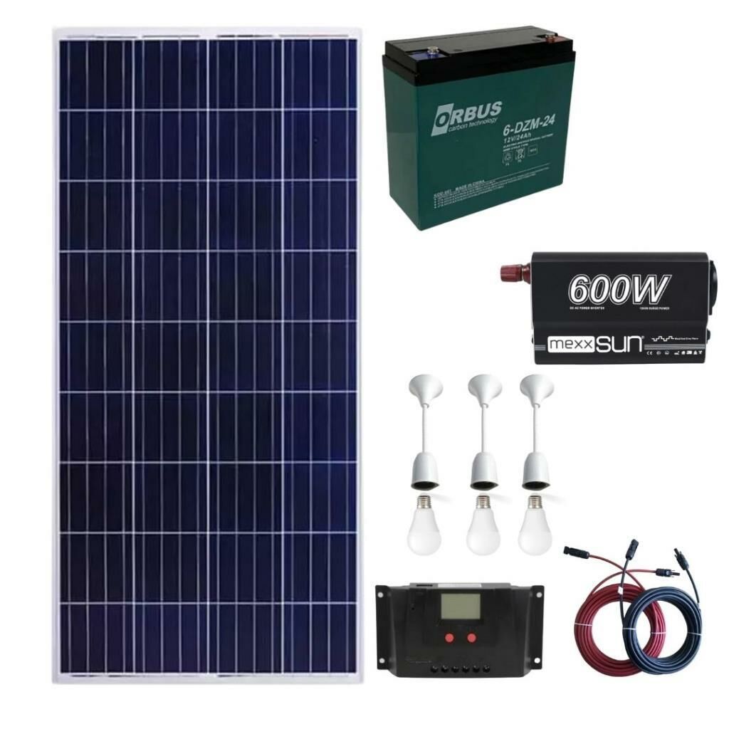 170 WATT SOLAR PANEL TV LIGHTING PACKAGE SOLAR PACKAGE باغ إيفي خارج الشبكة حزمة
