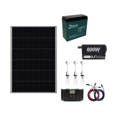 170 WATT SOLAR PANEL TV LIGHTING PACKAGE SOLAR PACKAGE باغ إيفي خارج الشبكة حزمة