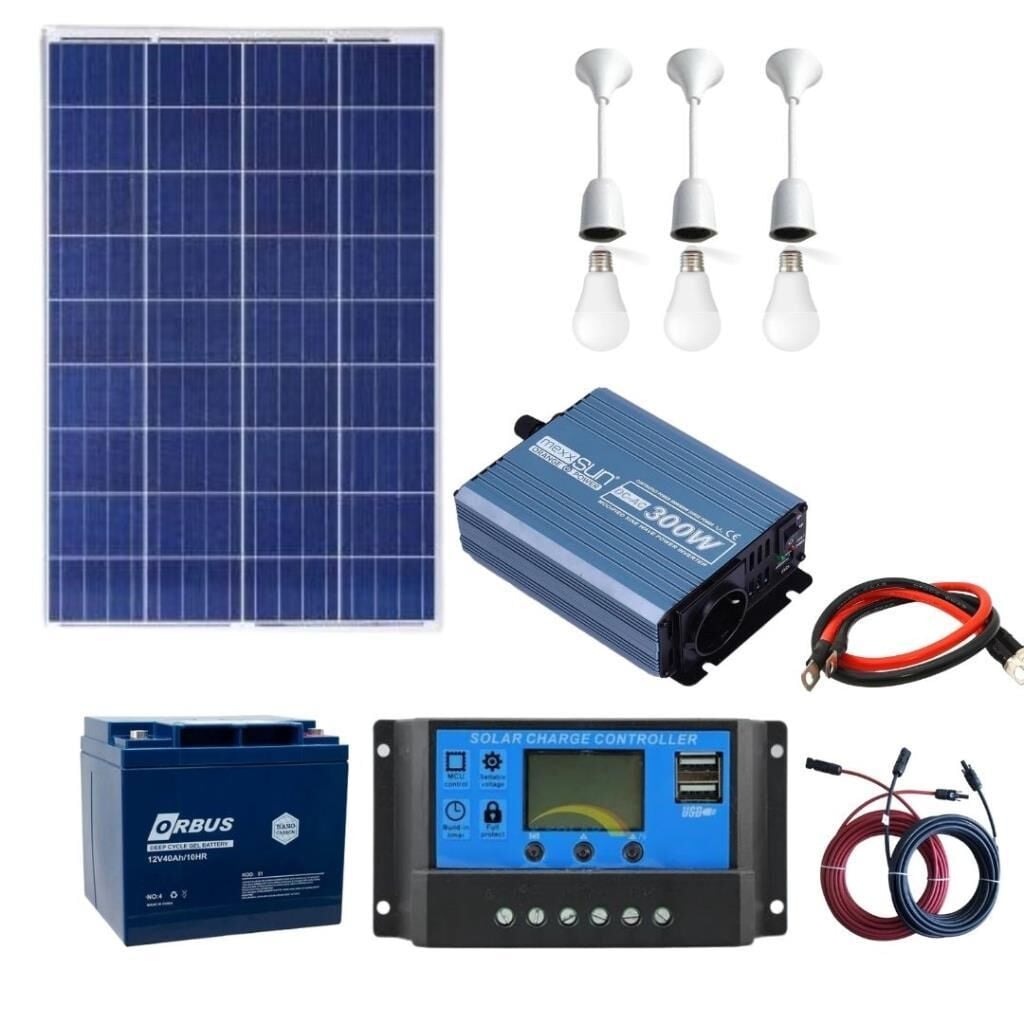 105 WATT SOLAR PANEL TV LIGHTING PACKAGE SOLAR PACKAGE Bağ Evi Off Grid Package