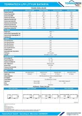 Tommatech LFP Batarya Modüler 25.6V 102Ah(6000-8000Cycle)