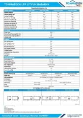 Tommatech LFP Batarya Modüler 25.6V 102Ah(6000-8000Cycle)