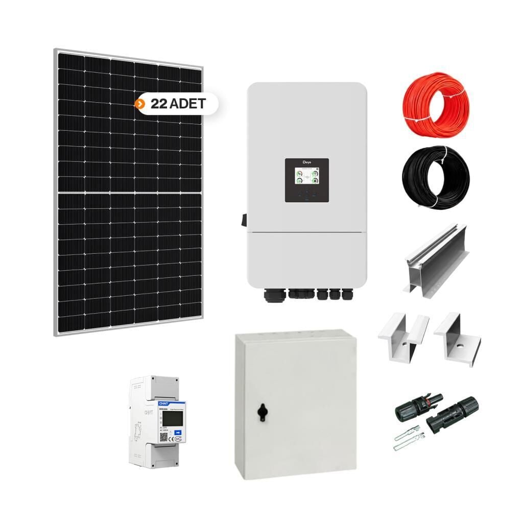 ON GRID الاستهلاك الذاتي 10 kW kVA نظام حزمة الألواح الشمسية ثلاثية الطور للطاقة الشمسية الهجينة