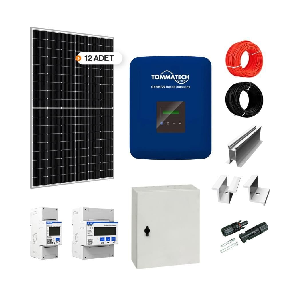 ON GRID 5 kW kVA نظام حزمة الألواح الشمسية أحادية الطور على نظام حزمة الشبكة