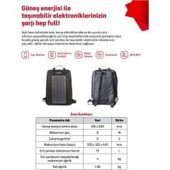 Arçelik ARCLK-SBP-8W Taşınabilir Güneş Paneli Sırt Çantası