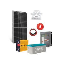 Karavan Solar Enerji Paketi 1000W Şarjlı İnverter 2x205W Güneş Paneli 200Ah Jel Akü MPPT Regülatör