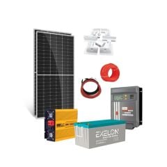 Karavan Solar Enerji Paketi 1000W Şarjlı İnverter 2x205W Güneş Paneli 200Ah Jel Akü MPPT Regülatör