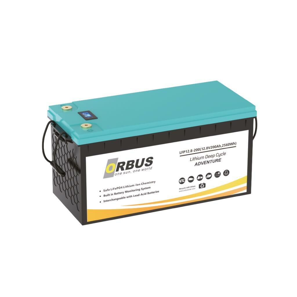 Orbus 12.8 V Volt 200 Ah Amper 2560 Wh Lityum Batarya Lifepo4 Lityum Aku