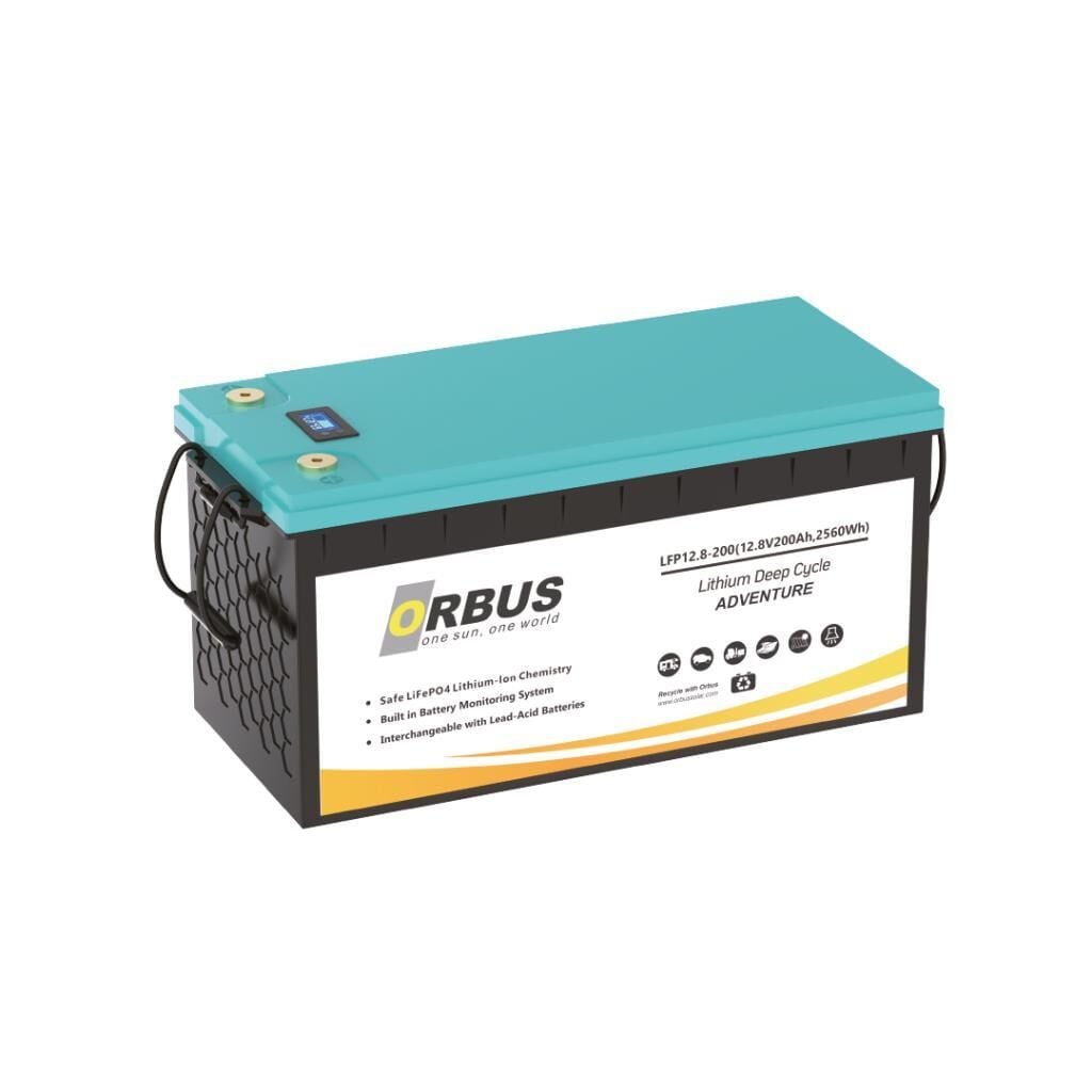 Orbus 12.8V 200Ah 2560Wh Lityum Batarya Lifepo4 Lityum Aku