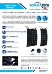 TommaTech 110Wp Flexible(Esnek) Dark Series Güneş Panelleri