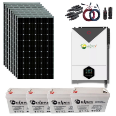 Güneş Enerjisi Bağ Evi Solar Paketi  Hybrit  inverter 6200 W 48V 410W Güneş Paneli 100 Ah Jel Akü