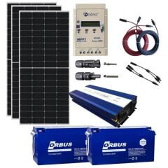 Güneş Enerjisi Bağ Evi Solar Paketi 3000W 24V Tam Sinüs İnverter 285W 24V Güneş Paneli 200Ah 12V Jel Akü