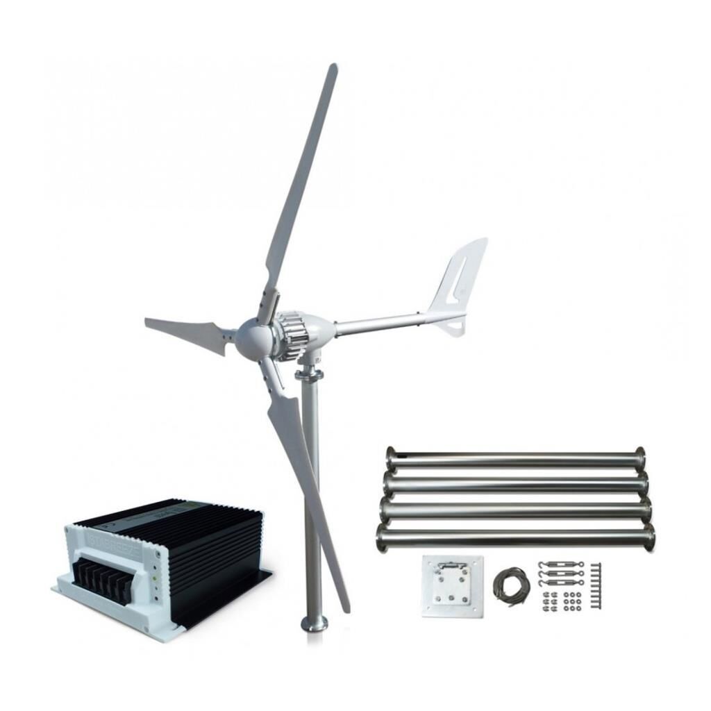 İsta Breeze İ-700 W 12V/24V/48V Rüzgar Türbini + Hibrit Şarj Kontrol Cihazı + Direk Seti