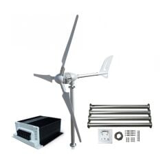 İsta Breeze İ-700 W 12V/24V/48V Rüzgar Türbini + Hibrit Şarj Kontrol Cihazı + Direk Seti