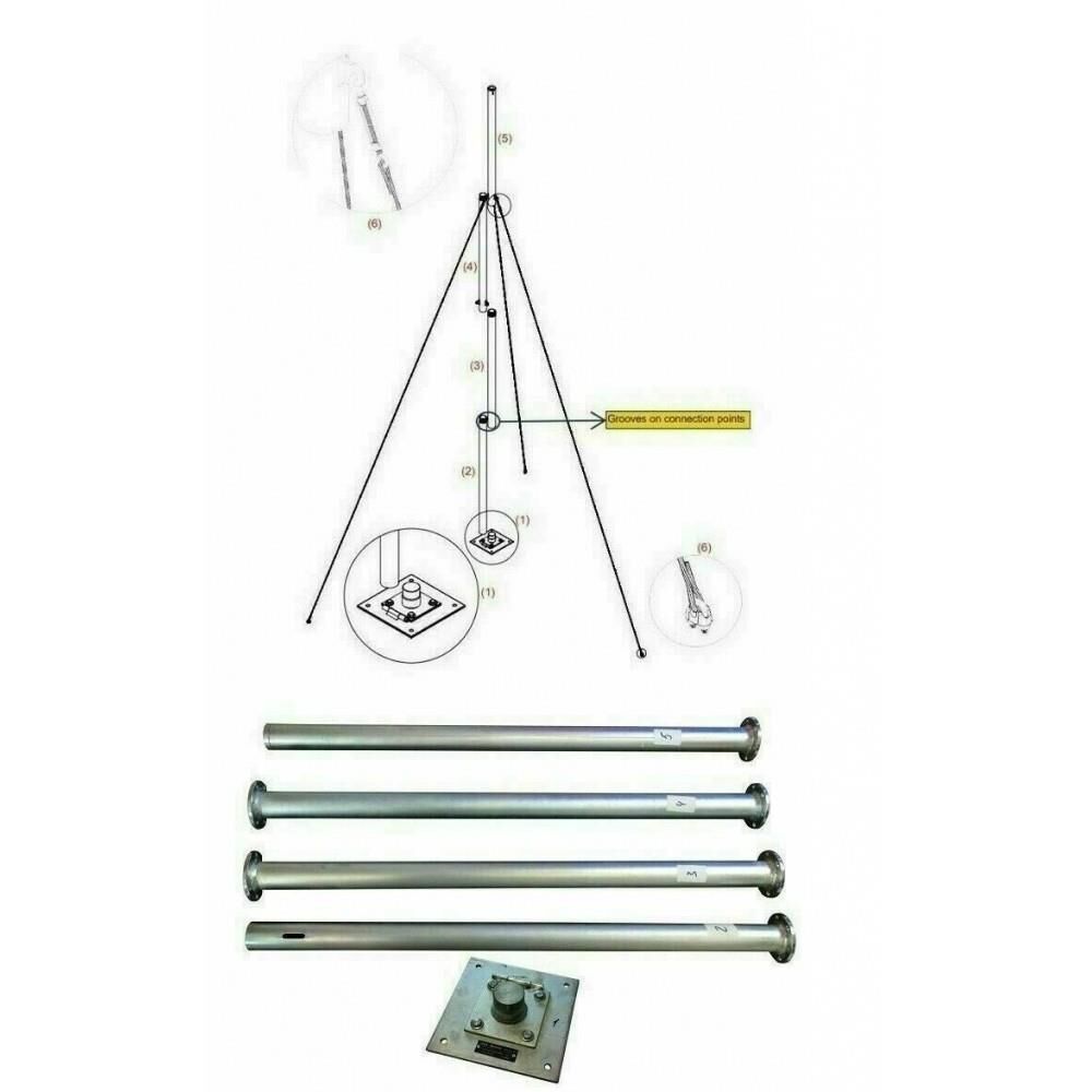 IstaBreeze Mast Set 4 meters - 15 kg carrying capacity for Wind Turbine