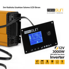 Mexxsun Tam Sinus Ups (Remote Ekran) 12V 3000W İnverter