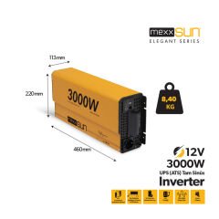 Mexxsun Tam Sinus Ups (Remote Ekran) 12V 3000W İnverter