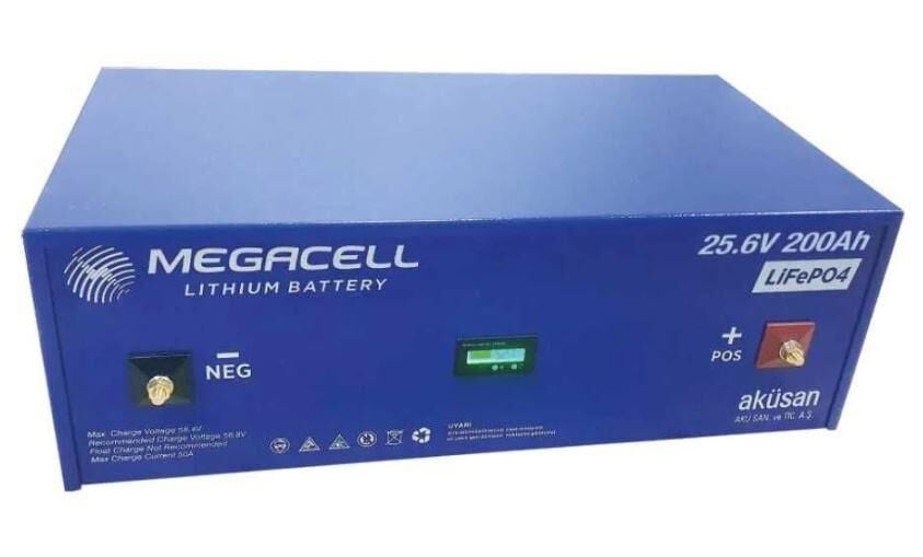 Megacell LiFePO4 25.6 V 200 Ah Lityum Demir Fosfat Akü
