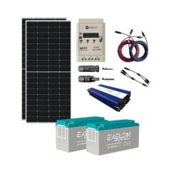 Güneş Enerjisi Bağ Evi Solar Paketi 2000W Tam Sinüs İnverter 2x340W Güneş Panel 2x150Ah Jel Akü