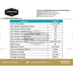 Pylontech Force-H1 Lityum Akü 48 Volt 74 Amper 3.55 kW