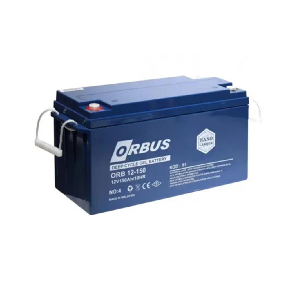 Orbus 12 Volt 150 Amper Deep Cycle Karbon Jel Akü Derin Döngü