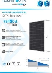 TommaTech 625Wp 108TN M12 TopCon Diamond Plus Güneş Paneli