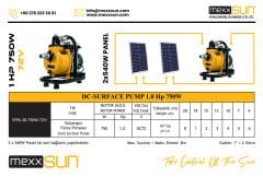 DC Yüzey Pompa 1Hp 750W (SFP6-20-750W/72V)