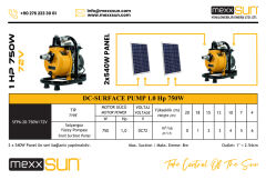 DC Yüzey Pompa 1Hp 750W (SFP6-20-750W/72V)