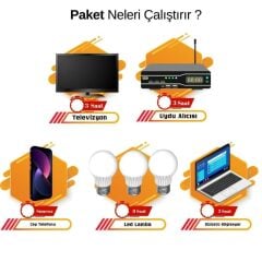 Güneş Enerjisi Bağ Evi Solar Paketi 600W 12V Modifiye Sinüs İnverter 170W 12V Güneş Paneli 100Ah 12V Jel Akü
