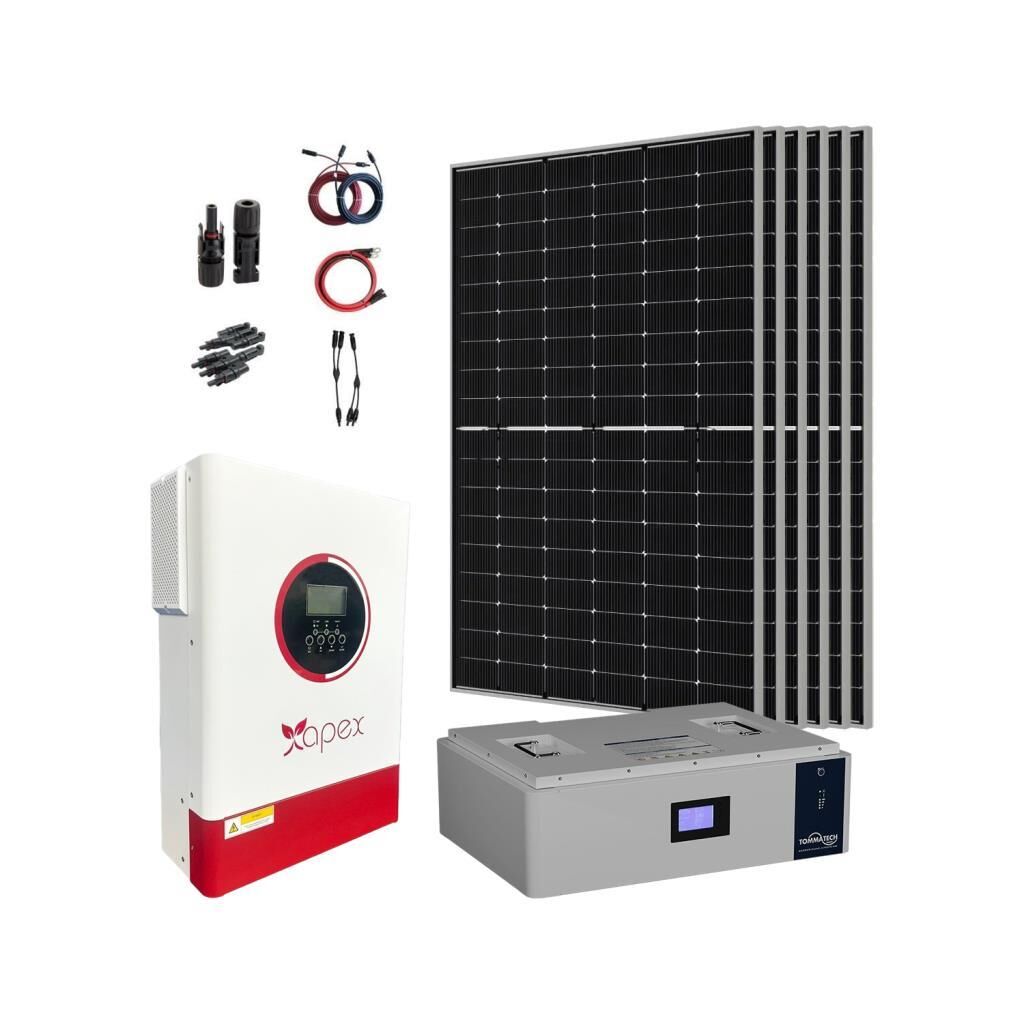 13.000 Watt Büyük Bağ Evi Solar Paketi 430w Güneş Paneli 3.5kw İnverter 5Kw Lityum Akü