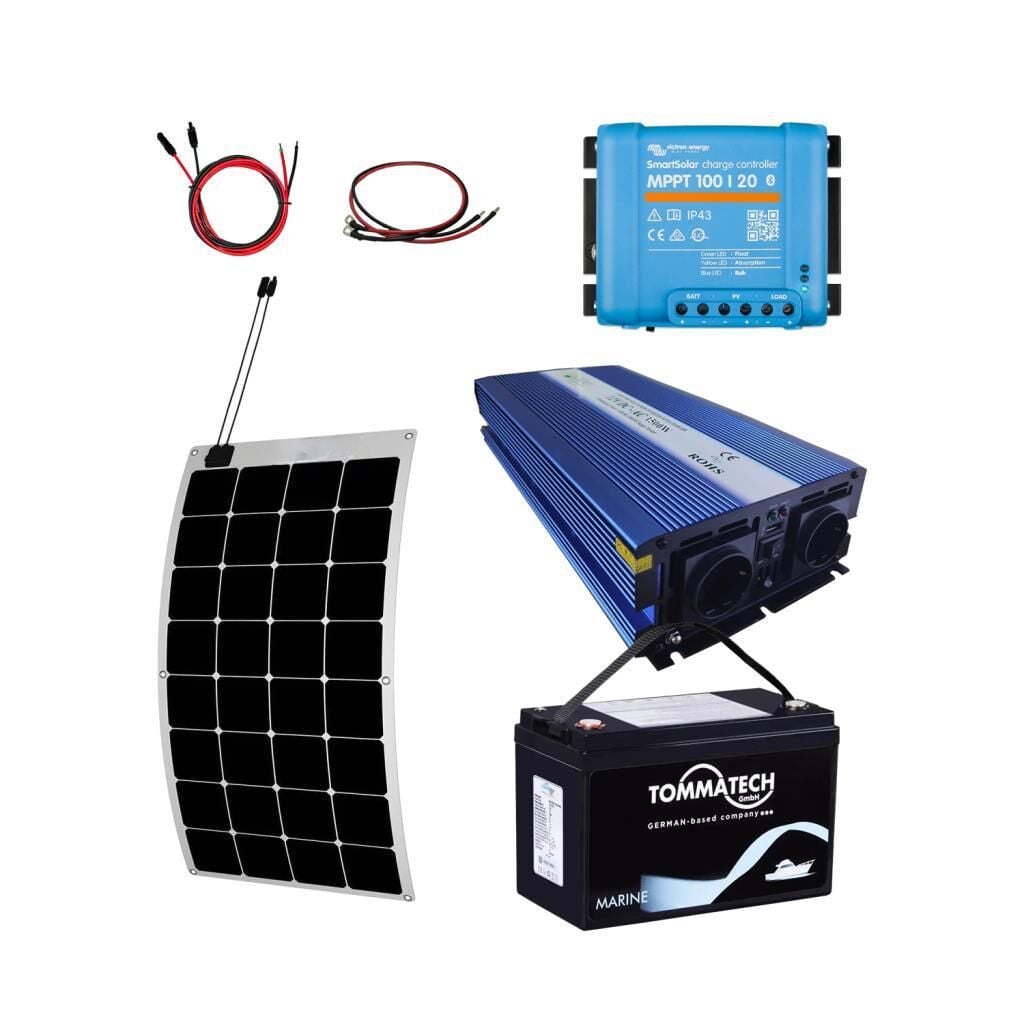 1020W Marin Solar Paketi 170W Esnek Panel 1500W UPS İnverter 1.3KW Lityum Batarya