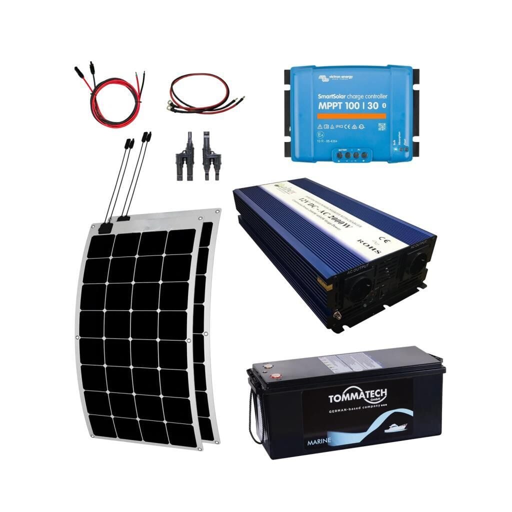 2040W Marin Solar Paketi 170W Esnek Panel 2000W UPS İnverter 2.6KW Lityum Batarya
