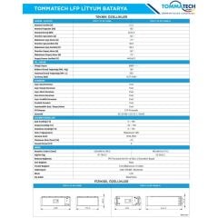 TommaTech Modüler Serisi 51.2V 102AH G2 LFP Lityum Batarya