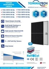 TommaTech 450Wp 108TN M10 TOPCon Güneş Paneli – 35 Adet (1 Palet)