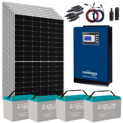 Güneş Enerjisi Bağ Evi Solar Paketi 5KVA İnverter 400W Güneş Paneli 100Ah Jel Akü