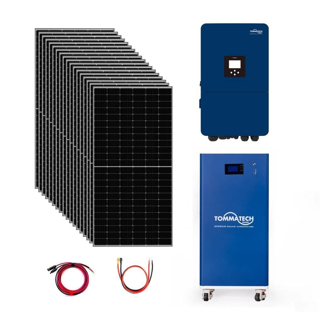 18x600W TopCon Güneş Paneli 15KVA Trifaze İnverter 51.2V 280Ah Lityum Bataryalı Hazır Solar Enerji Paketi