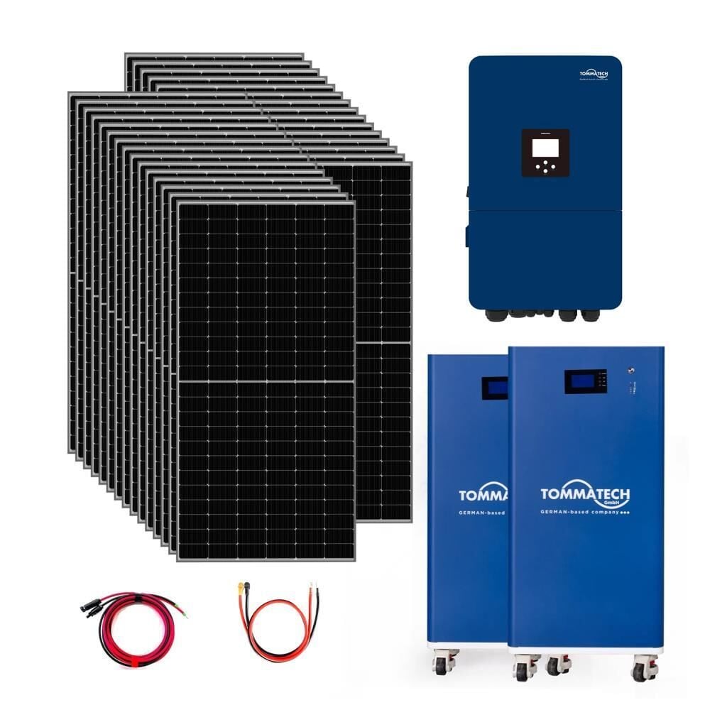 30x600W TopCon Güneş Paneli 20KVA Trifaze İnverter 2x51.2V 280Ah Lityum Bataryalı Hazır Solar Enerji Paketi