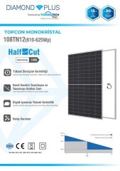 TommaTech 625Wp 108TN M12 TOPCon Diamond Plus Güneş Paneli – 36 Adet (1 Palet)