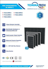 Tommatech 240 W Watt Half-cut Monokristal Multibusbar Güneş Paneli ( 48pm M12 Hc-mb )