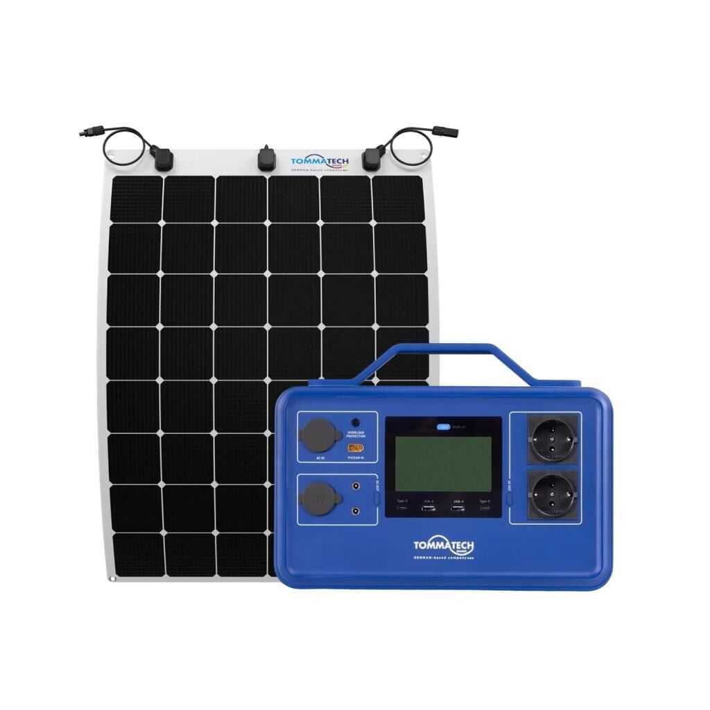 TommaTech Güç İstasyonu Paketi - 1030Wh Taşınabilir Güç Kaynağı + 170Wp Flexible Güneş Paneli