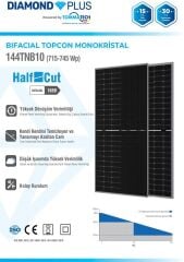 TommaTech 620Wp 144TNB M10 TOPCon Diamond Plus Güneş Paneli – 10 Adet