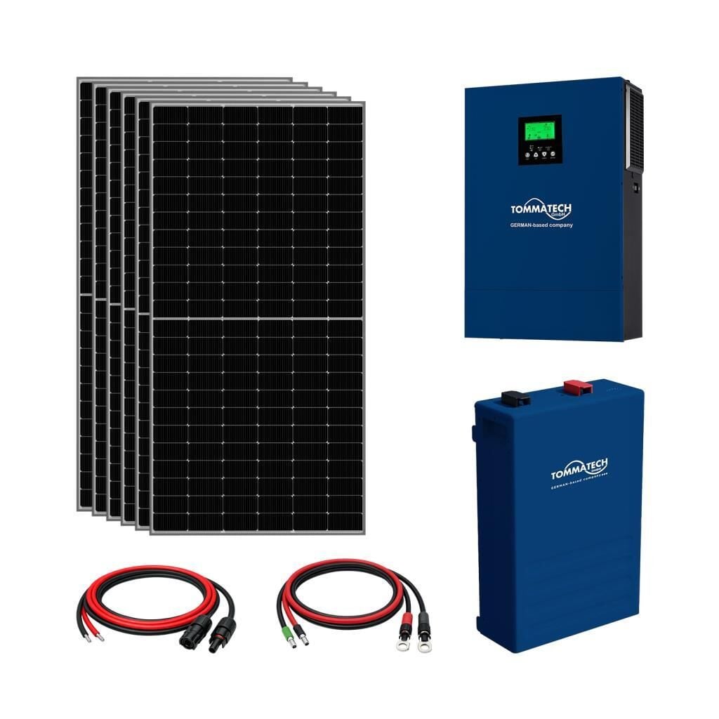 6x600W TopCon Güneş Paneli 8KVA İnverter 51.2V 100Ah Lityum Bataryalı Hazır Solar Enerji Paketi