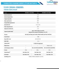 TommaTech Marine 25.6V 100Ah LiFePO4 ABS+PC Kasa Lityum Batarya